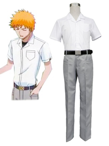 Bleach Karakura High School Boys Summer School Uniform Cosplay Costumes